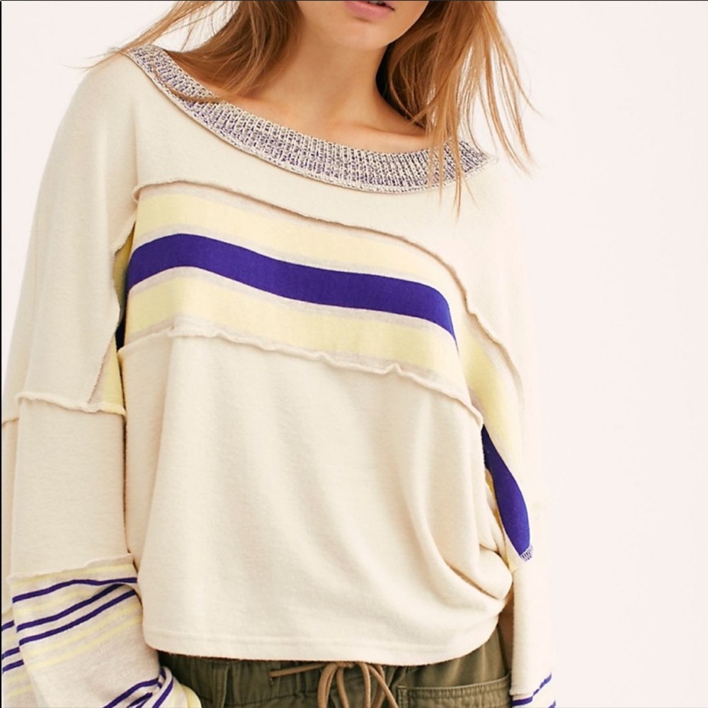 Free People Cooper Tee in Oatmeal Combo